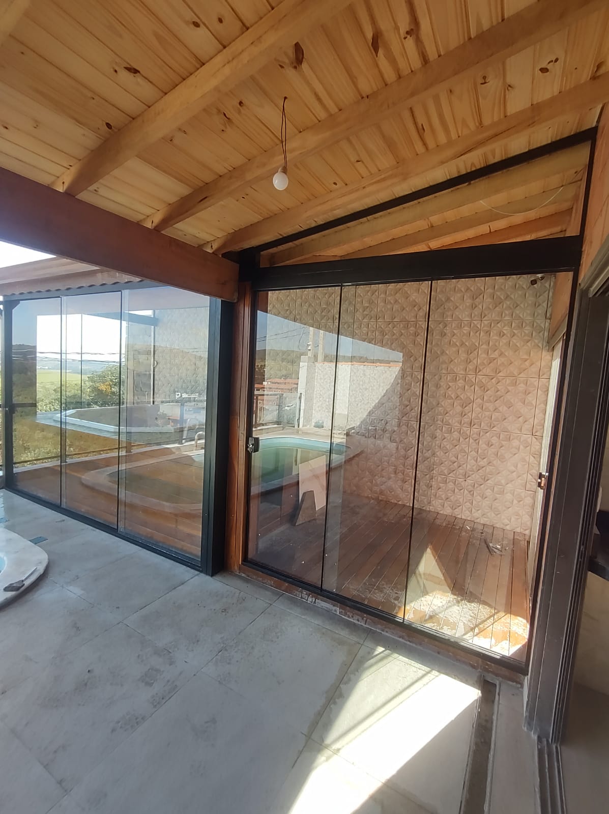 Porta de vidro deslizante para sala