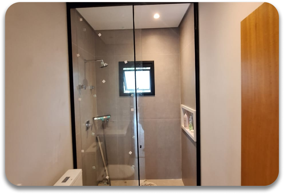 Box de vidro transparente para banheiro