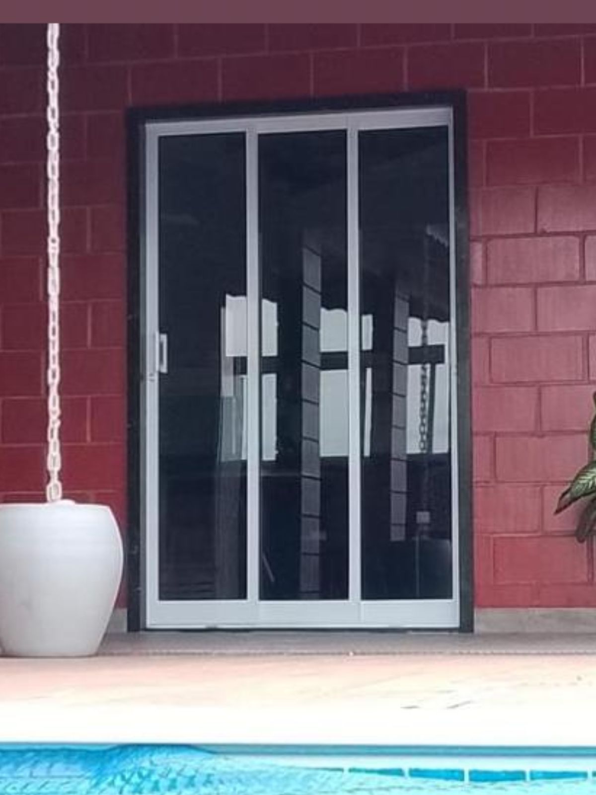 Porta de vidro deslizante para sala