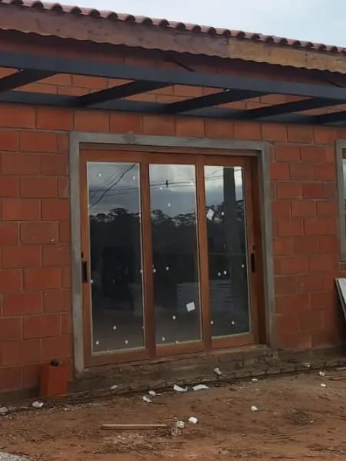 Porta de vidro deslizante para sala